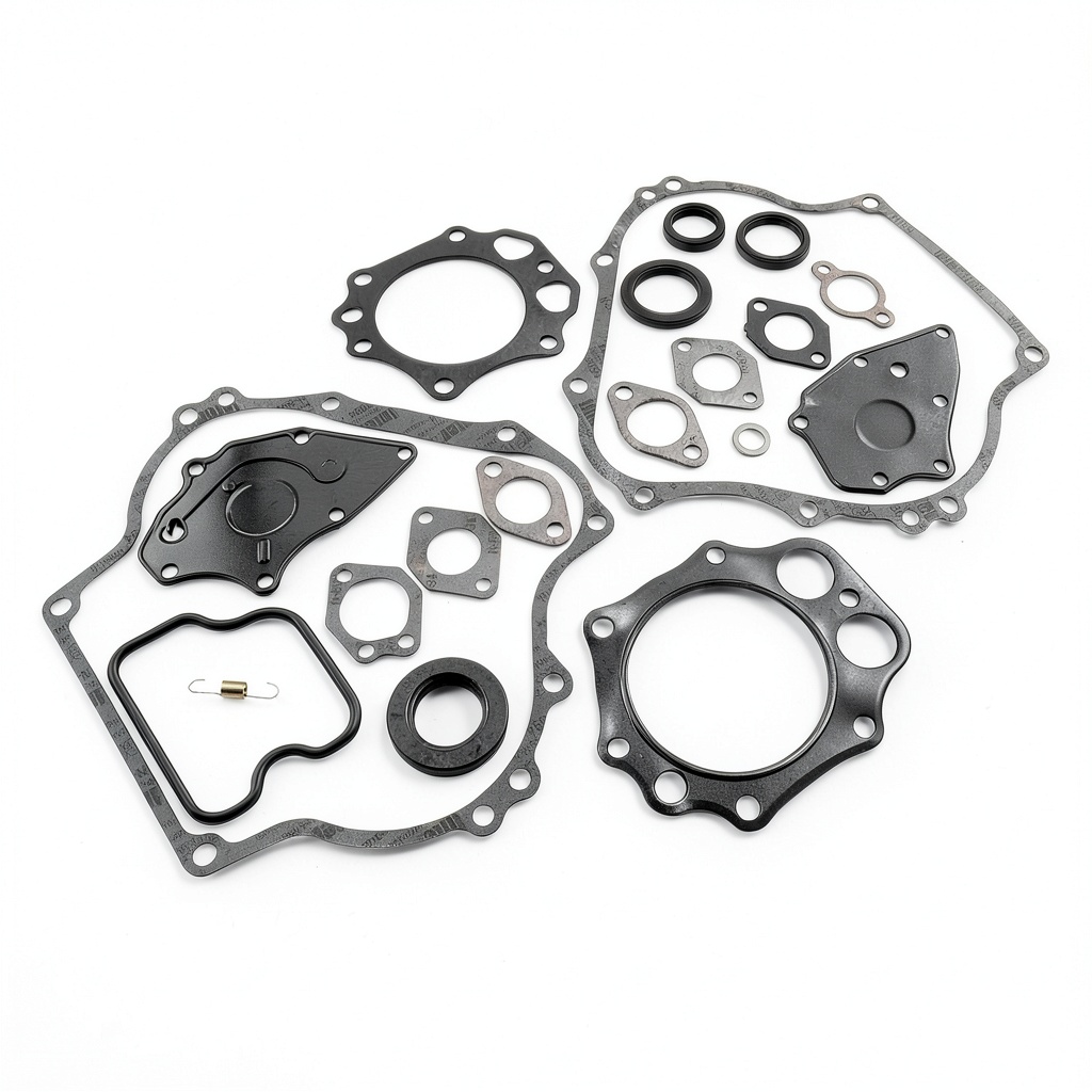 Technician installing gasket kit on a Club Car golf cart engine